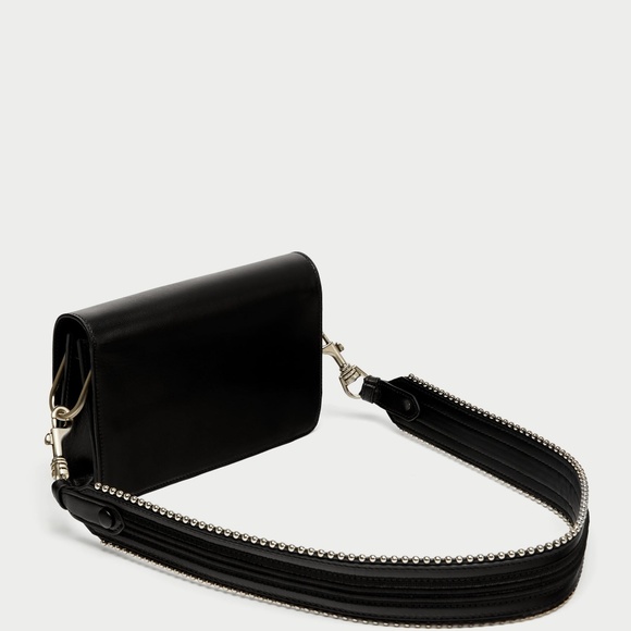 ZARA STUDIO 2017 BLACK-GENUINE LEATHER CROSS BODY - Picture 7 of 8